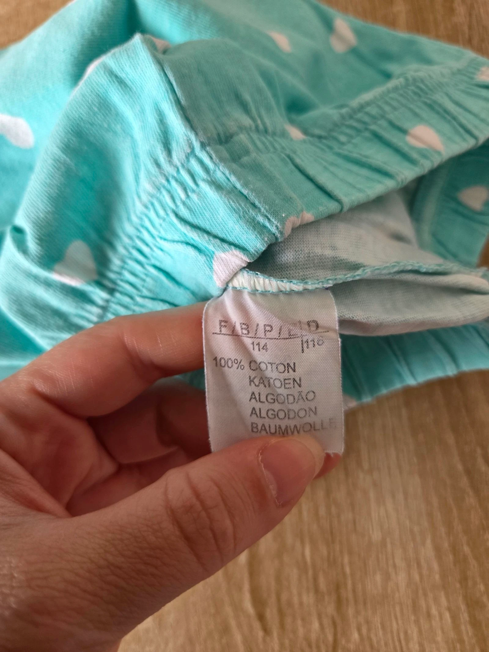 Conjunto vintage de verão camiseta e shorts branco e menta com estampa de cachorro gato coração tamanho 6 anos 114 cm – photo 5